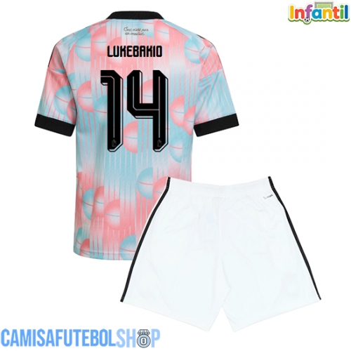 Camisa de time de futebol Bélgica Dodi Lukebakio #14 Replicas 2º Equipamento Infantil Mundo 2026 Manga Curta (+ Calças curtas)